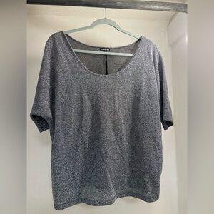 Express Women's Shimmer Short Sleeve Blouse